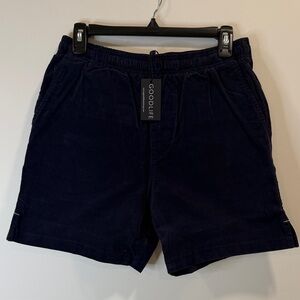 Goodlife Men's Dark Blue Flat Front Shorts